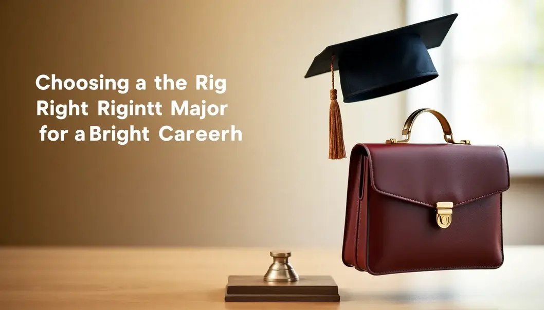 A scale balancing a graduation cap and a briefcase.