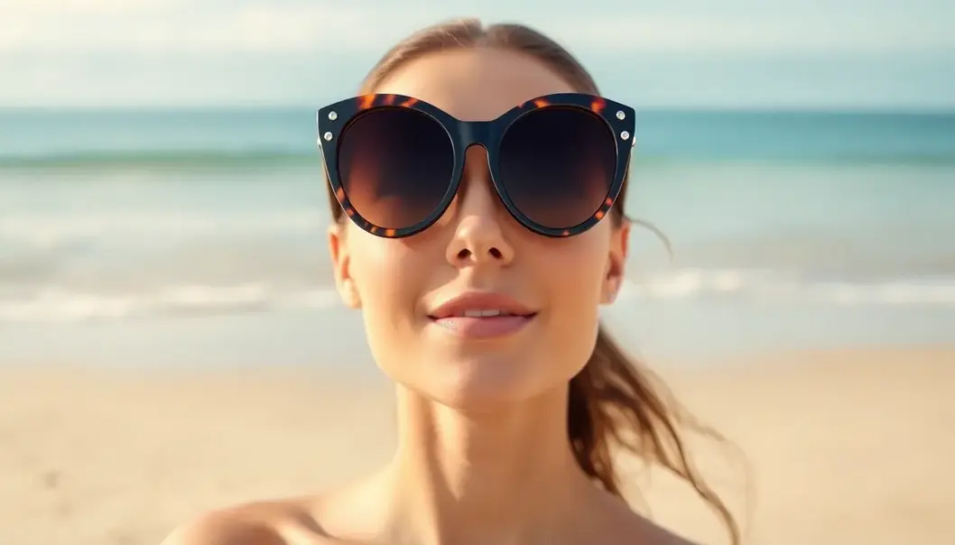Elegant cat-eye sunglasses perfect for heart-shaped faces.