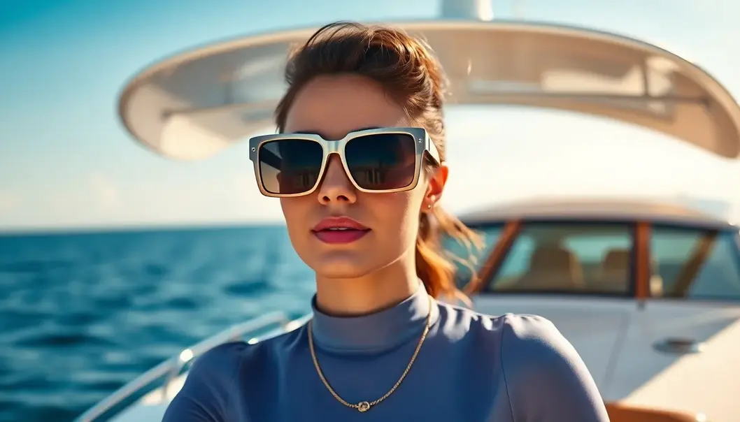 Elegant cat-eye sunglasses perfect for heart-shaped faces.